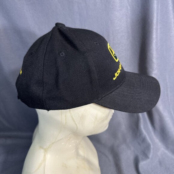 John Deere Black Hat Cap Snapback Adjustable Logo Tractor Farm New w/ Tag - Picture 4 of 8